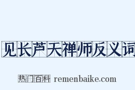 见长芦天禅师反义词是什么意思的图片